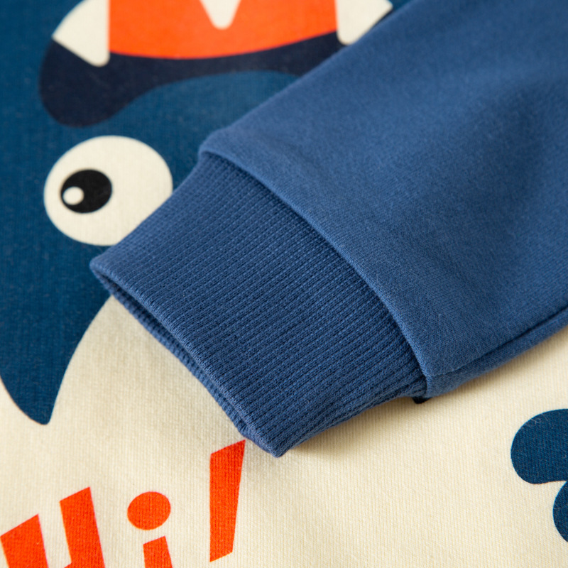 Ropa para niños Coreano Primavera y Otoño nuevos niños suéter de dibujos animados monstruo impreso suéter de los muchachos suéter de una sola pieza entrega