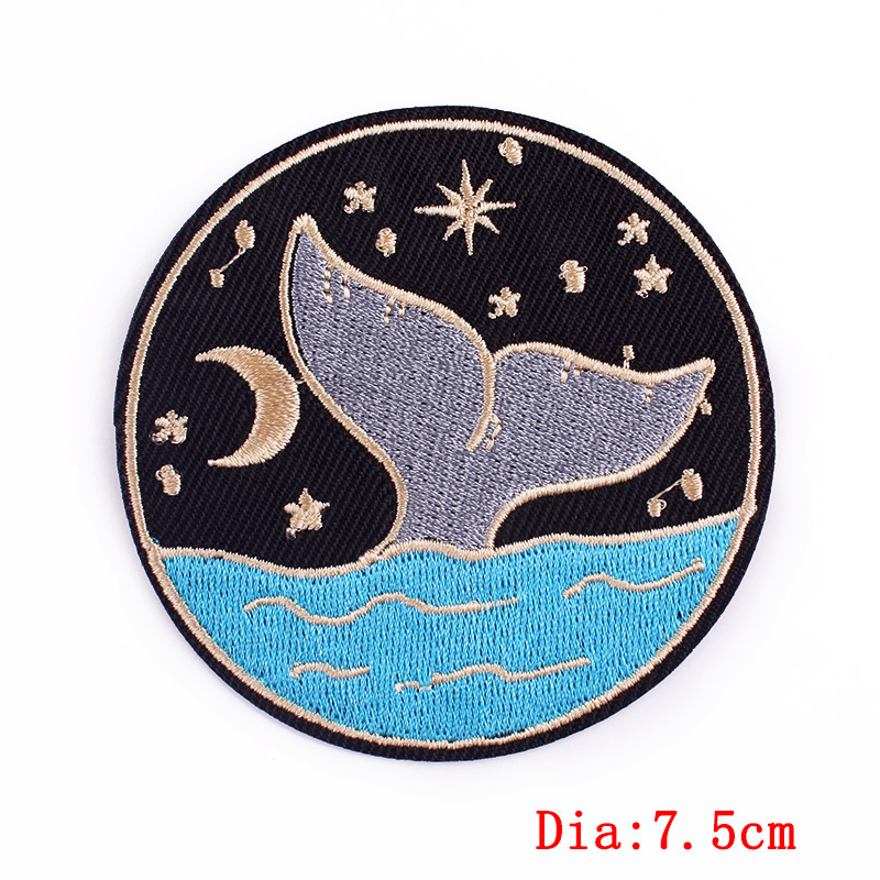 Embroidery Cartoon Style Marine Style Animal Ocean Cloth display picture 9