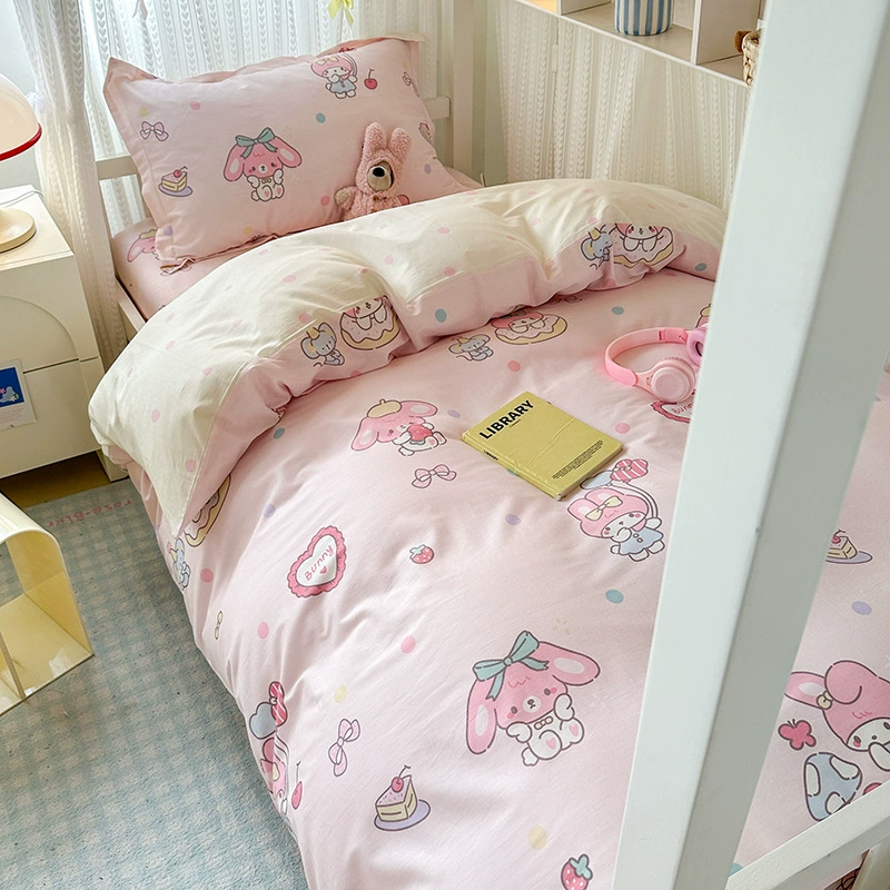 Cotton 3-Piece Bedding Set with Pillowcases — Breathable sheets in assorted cute prints