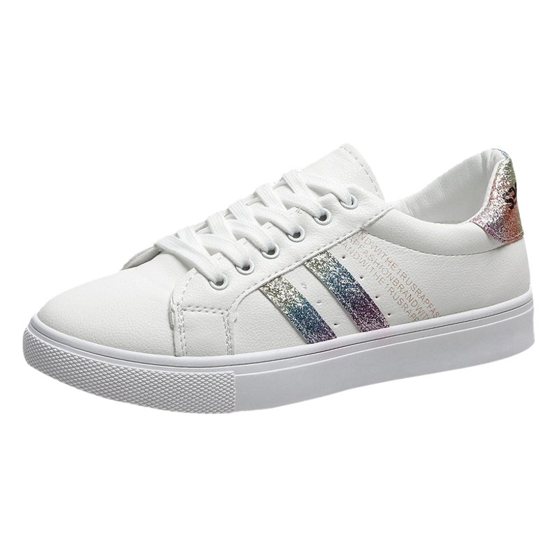 Zapatos blancos transpirables para las mujeres 2023 nueva primavera y otoño estilo coreano versátil estudiante básica ocio deportes zapatillas planas superficie de cuero