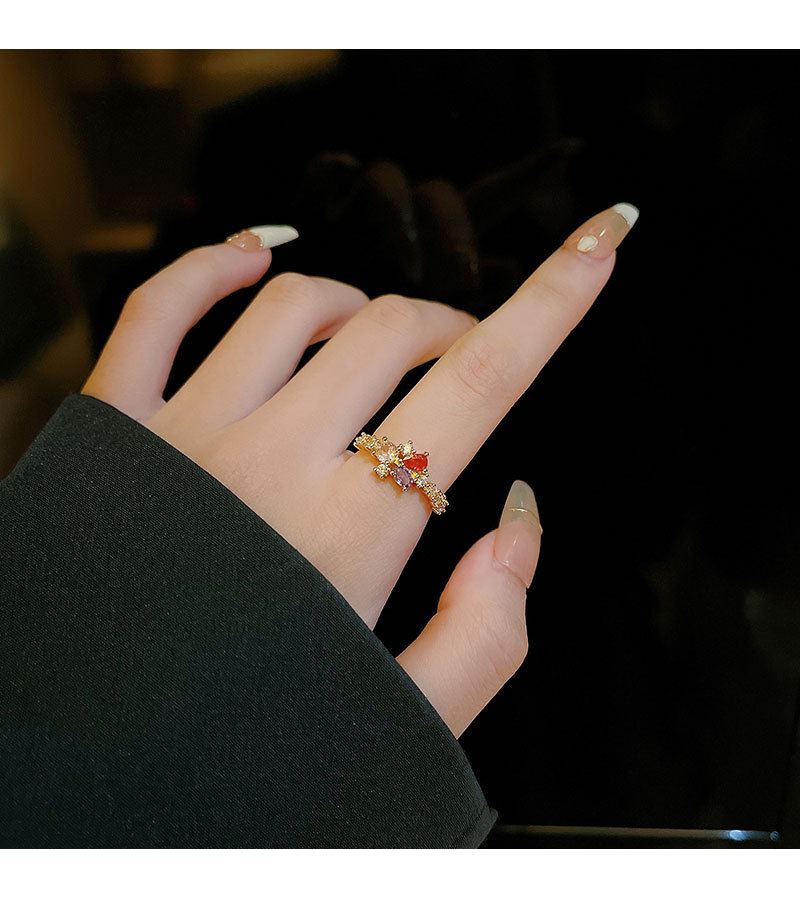 Fashion Geometric Copper Plating Zircon Rings