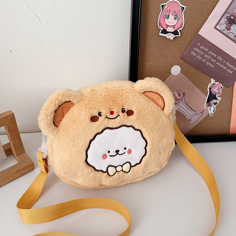 メーカー直売春新作アニメぬいぐるみ熊刺繍ショルダーバッグ可愛い少女心醜い萌え斜めショルダーバッグ女|undefined