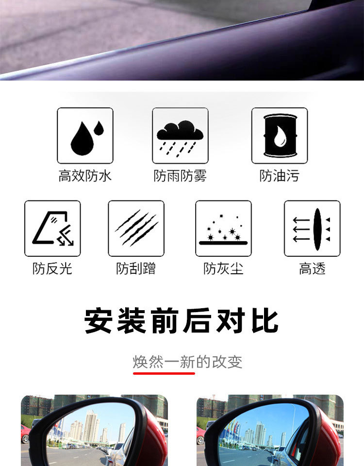 Suitable for Tesla Model 3 Reflector Lens, Reversing Lens, Rearview Lens, Anti-Glare, Heated, Wide-Angle