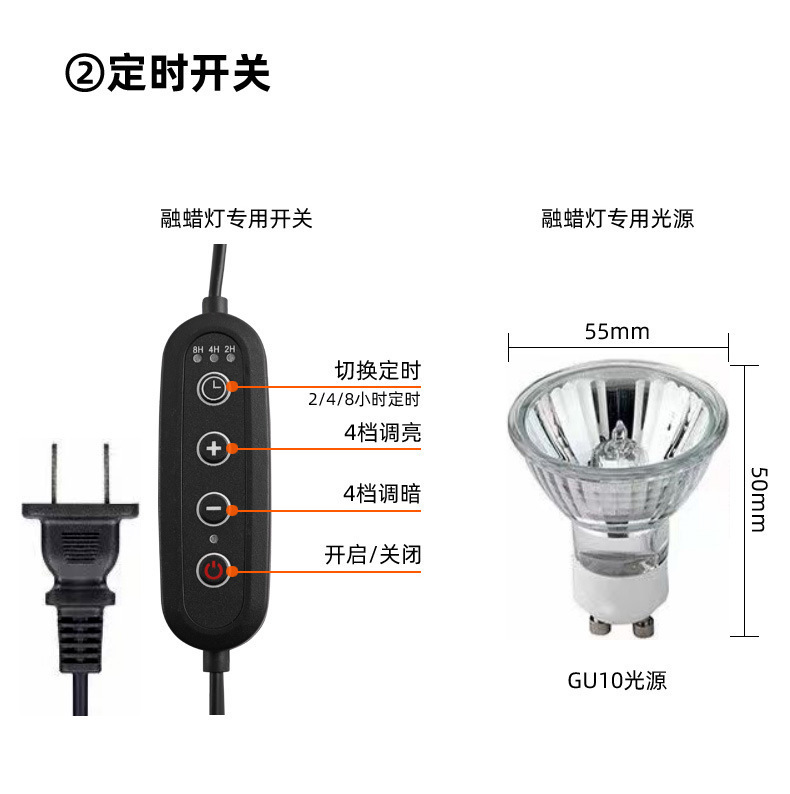 亚马逊香薰蜡烛迷你室内台灯氛围家用装饰台灯无火卧室床头灯