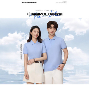 Customized Pure Cotton Polo Shirt with Printed Logo Lapel Corporate Work Clothes Custom-Made Factory Clothes Short-Sleeved T-Shirt Cultural Shirt Embroider