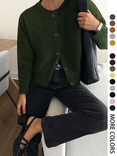 V 30911 Lazy Style Round Neck Sweater Coat 㼑��Lë������