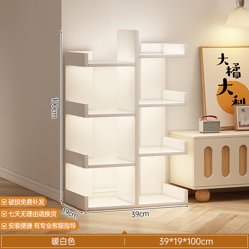 Estante de libro de piso integrado contra la pared esquina simple sala de estar de almacenamiento doméstico de estudiantes armario de pared librería