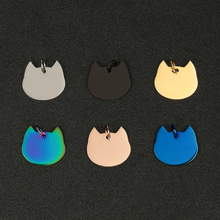 Cross-border exclusive wholesale metal jewelry cat fish pet tag pendant anti-lost brand laser lettering stainless steel dog tag