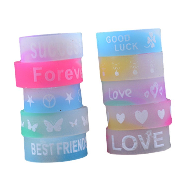 Glowing silicone rubber rings