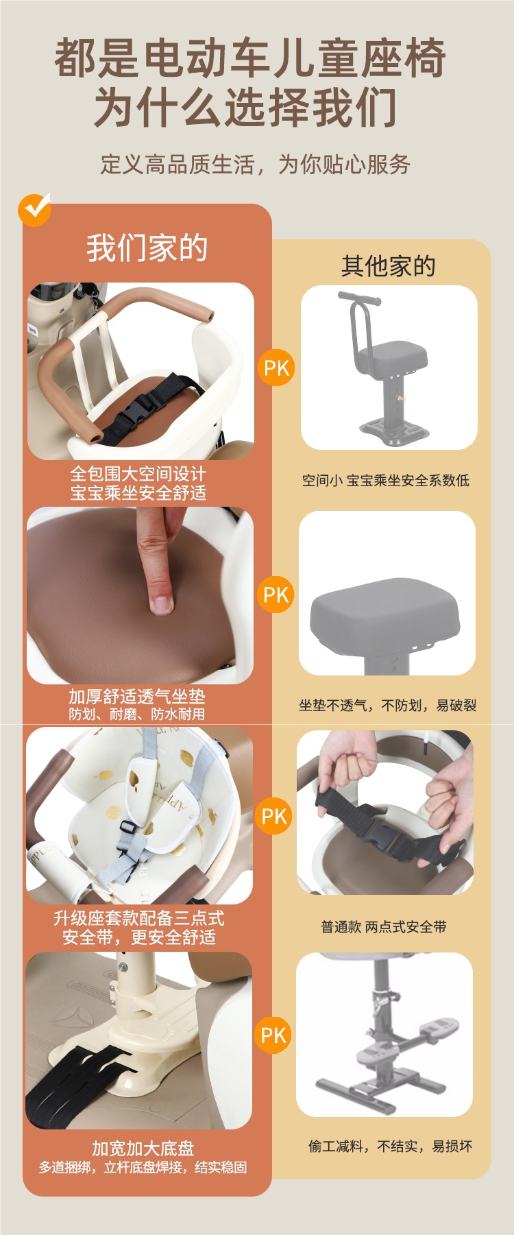 Electric Vehicle Child Seat Front Universal Scooter Motorcycle Battery Car Baby Safety Seat Stool Baby Carrier