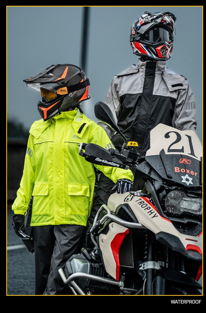 Motorcycle Raincoat Rainproof Set Waterproof Two Piece Rainsuit_voghion.com