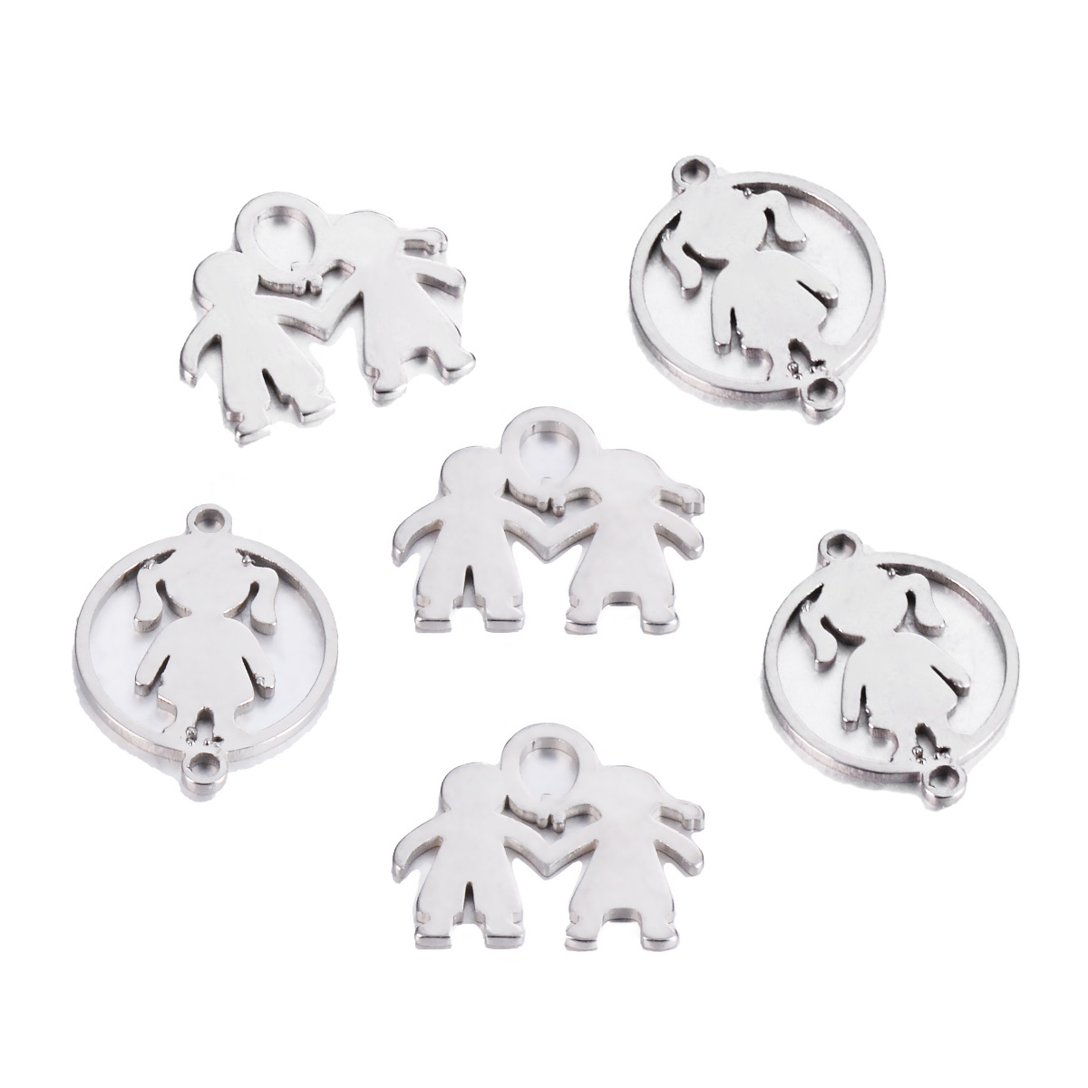 10 Pcs/package Simple Style Human Stainless Steel Plating Pendant Jewelry Accessories display picture 1