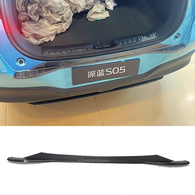 Pedal, Trunk Rear Guard, Tailgate | Dekorativ pedal başlıqları - trunk-outside-1-piece-of-outer-guard-plate-abs-carbon-fiber-texture-117-for-deepal-s05