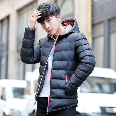 Cross-border 2023 nuevos hombres abrigo de algodón acolchado de moda todo el Partido abrigo de invierno Chaqueta de algodón acolchado con capucha de color sólido cremallera impermeable Chaqueta de algodón acolchado