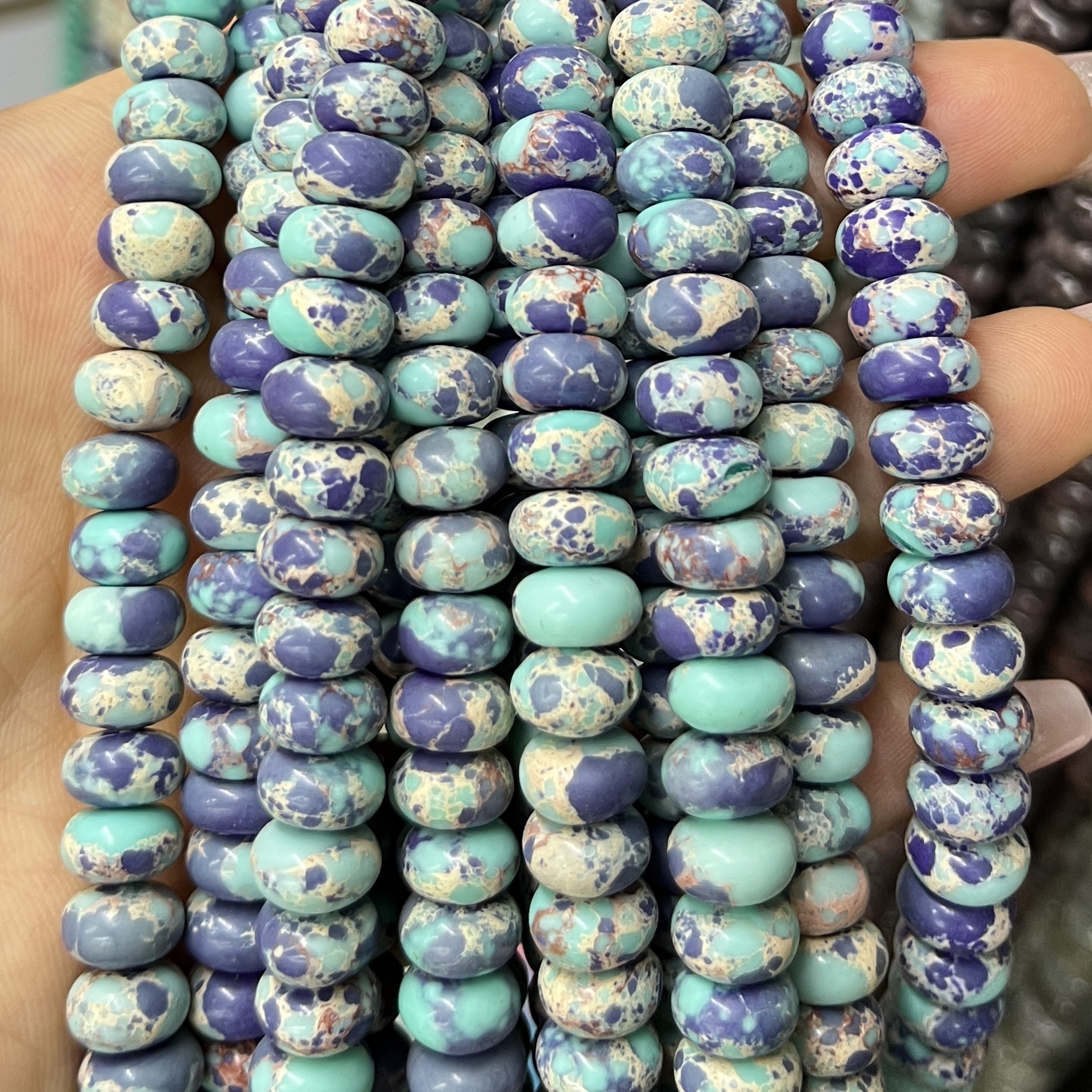 Piedra natural 5 * 8 Abaco Piedra Shoushan DIY accesorios de joyería collar de cuentas separadoras cuentas de posicionamiento cuentas al por mayor