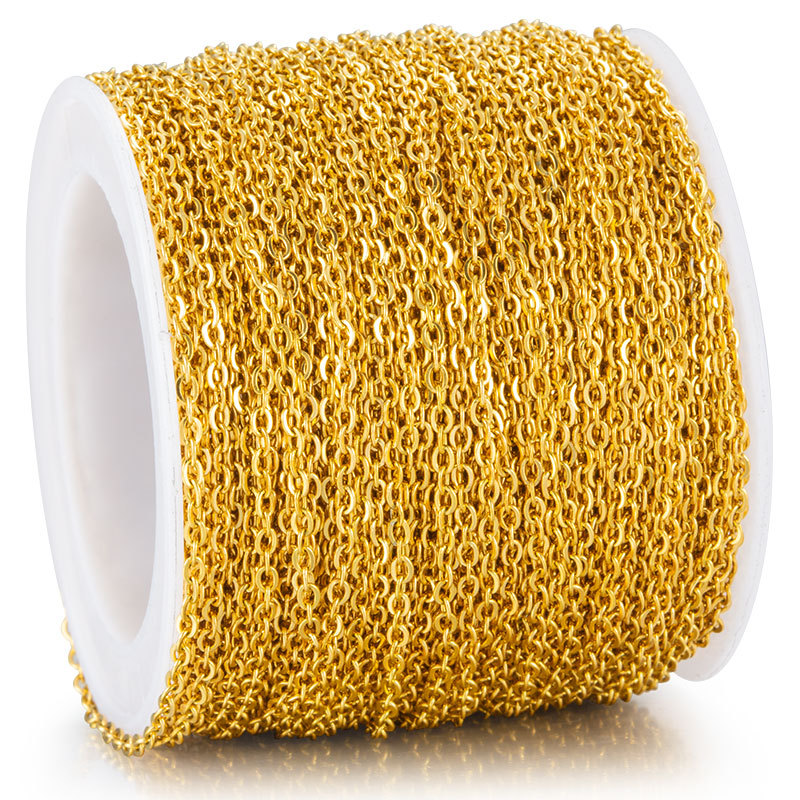 Casual, Simple Style Style Plating Craft 1 M Per Pack 0.4*1.65mm 0.5*2mm 0.6*2.5mm 304 Stainless Steel Solid Color Chain