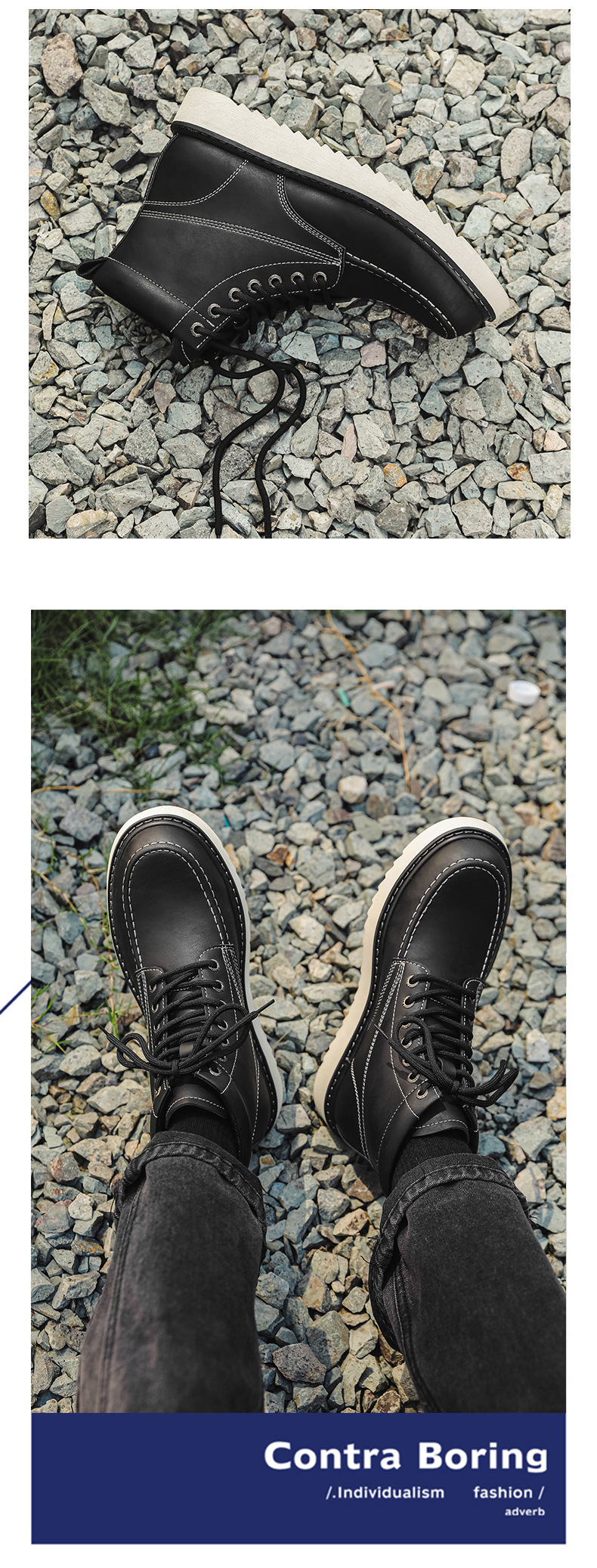 Herren Martin Boots Mit Dicker Sohle Für Outdoor Und Arbeit_voghion.com