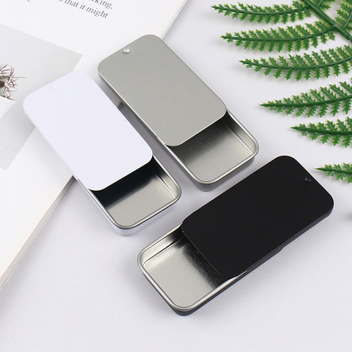 Mint Candy Balm Sliding Metal Mini Tin Box with Slide-Open, Sealed Design – Perfect for USB Drives, Tablet Candies, or Empty Containers
