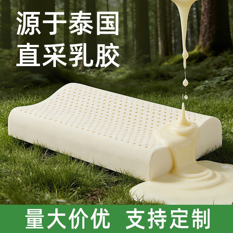 【공장 직판】진시위안 태국 천연 라텍스 베개 학생, 성인, 어린이용 베개심, 경추 보호 베개