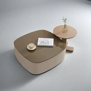 意式轻奢岩板奶油现代极简客厅家用小户型组合茶几新款边几网红款