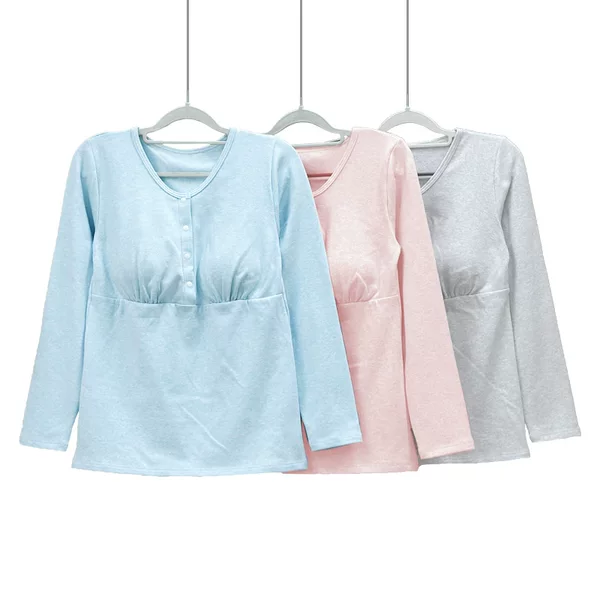 Colorful Yarn Cotton Wool Thickened Front Button Top Bra-Free Large Size Home Confinement Clothing Casual Nursing Clothing