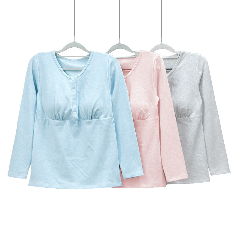Colorful Yarn Cotton Wool Thickened Front Button Top Bra-Free Large Size Home Confinement Clothing Casual Nursing Clothing Colorful Yarn Cotton Wool Thickened Front Button Top Bra-Free Large Size Home Confinement Clothing Casual Nursing Clothing