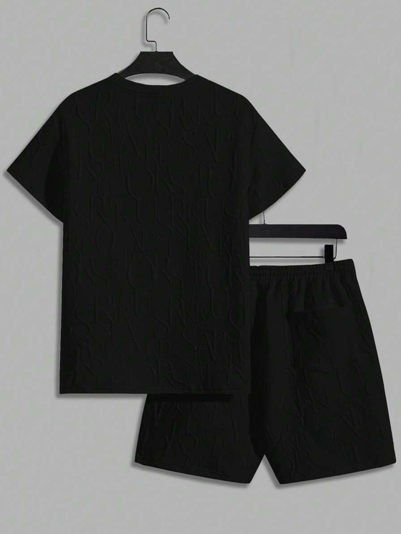 Herren Strick Anzug Mit Jacquard Muster Kurzarm Sommer Freizeit_voghion.com
