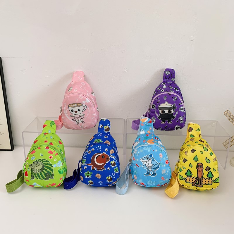 Moda de dibujos animados para niños y niñas bolsos de pecho lindos impresión mini mochila de bebé 2025 nuevo bolso de cambio de niños