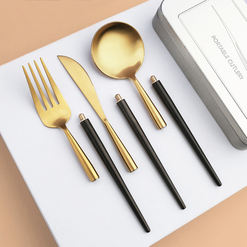 Set of detachable stainless steel knife, fork, and spoon chopsticks - Portugal portable spoon, fork, and chopsticks