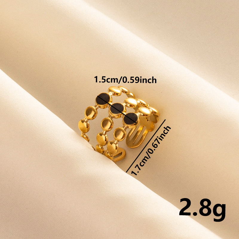 18K Gold Plating Color Ion Plating (IP) Real Gold Plated 18K Gold Geometric Round 304 Stainless Steel IG Style French Style Waterproof Non Tarnish Open Rings