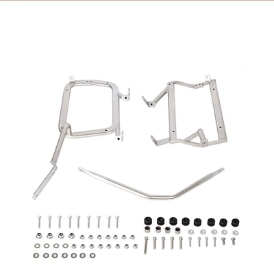 Motorcycle aluminum alloy three-box set suitable for 2019-2024 Honda CRF1100, anti-pressure and anti-fall motorcycle tail box (Motorcycle trunk) - african-double-cylinder-side-standstainless-steel