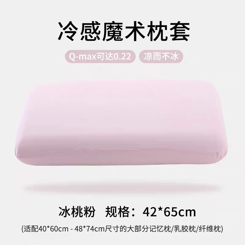 2025新款夏季冰丝枕套家用乳胶枕记忆枕凉感枕头套通用透气夏凉款|undefined