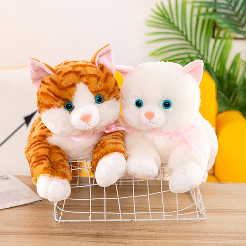 Cute and can call new companion for sleeping, plush cat teddy bear, lounging cat, simulated cat plush toy, soft toy figure.