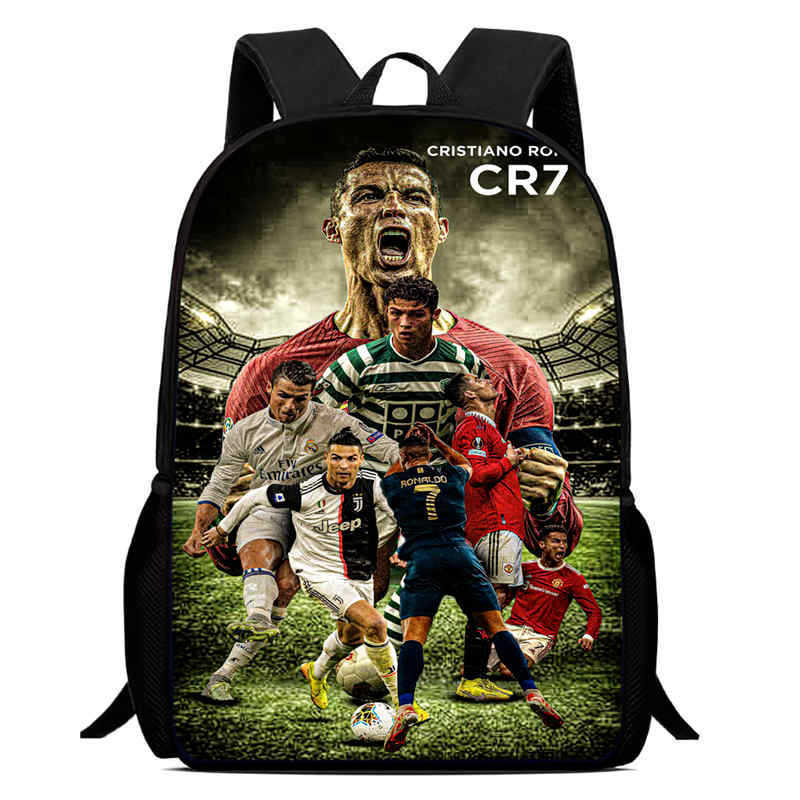 Amazon crossover nueva mochila con estampado periférico de futbolista mochila escolar para estudiantes mochila para niños