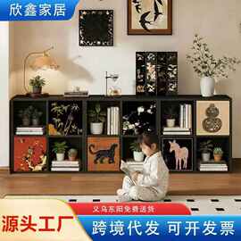 卡通格子柜收纳盒可折叠家居衣物储物筐大容量布艺玩具零食整理箱