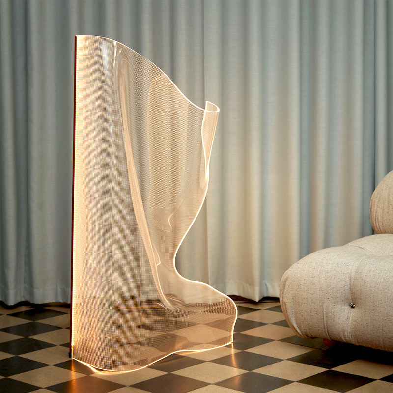 Postmodern Design Led Light Guide Floor Lamp Living Room Bedroom Popular Ins Unique Floor Lamp Sofa Atmosphere Lamp