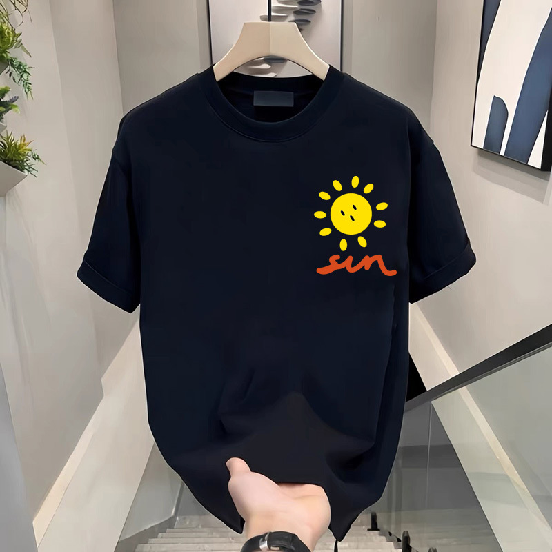 Algodón negro de mujer camiseta de mangas cortas de verano 2025 estudiantes de hombro camiseta de mujer camiseta de base un cabello