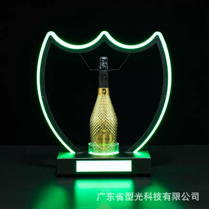 绿光香槟王酒座发光亚克力黑桃A洋酒展示架酒吧KTV道具冰封酒座