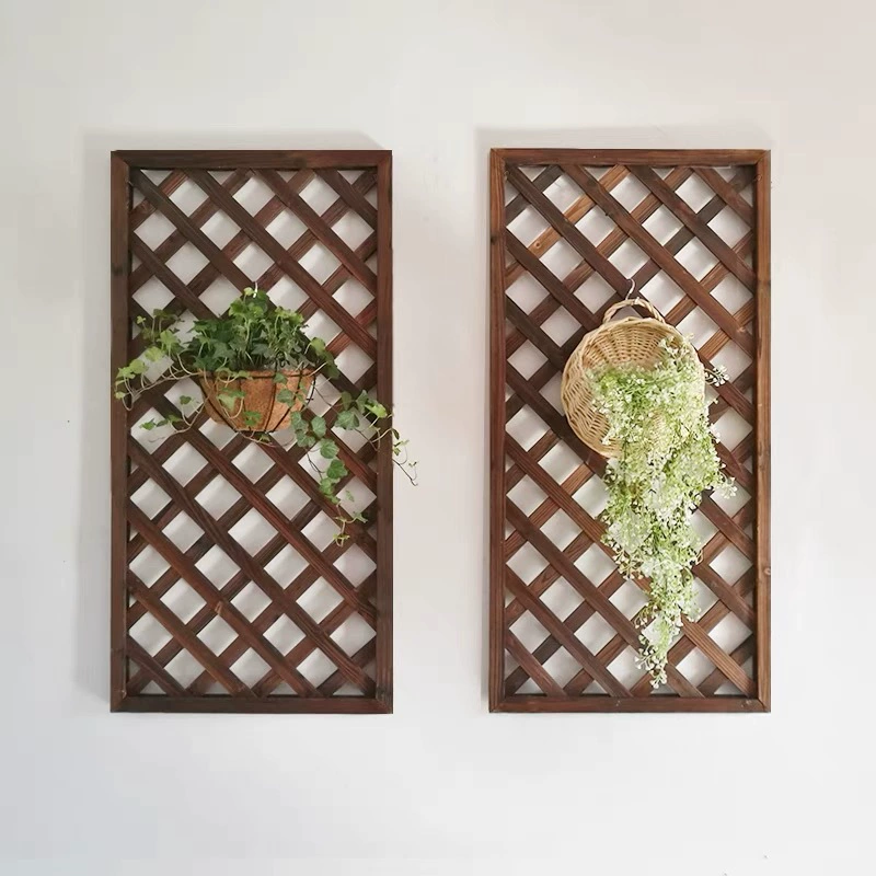 Антикоррозийный деревянный забор, ограждение, ограждение, решетки для двора, экран, перегородка, вьющаяся лоза, карбонизированная деревянная цветочная подставка, украшение для улицы