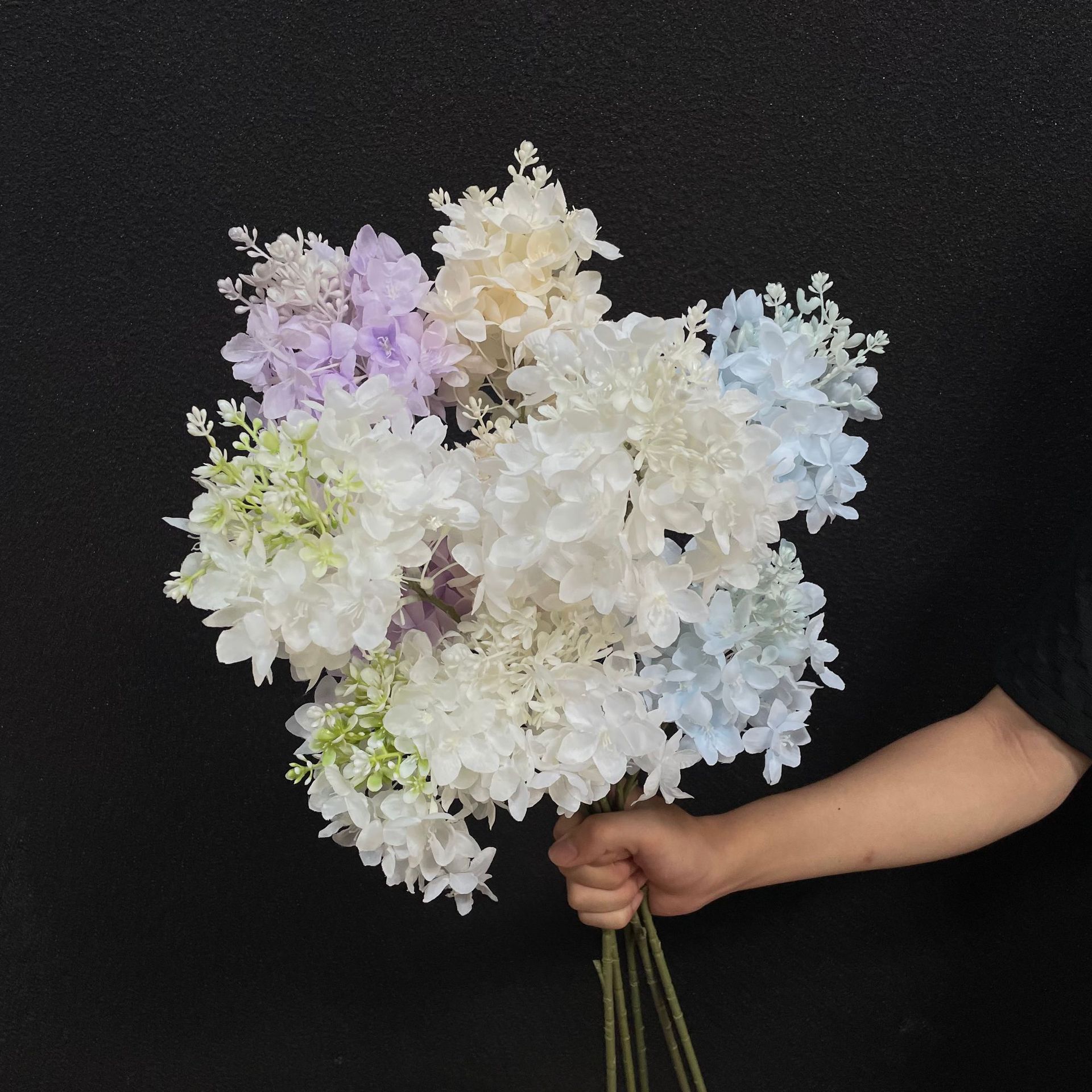 玲珑宝塔绣球仿真花假花婚庆地排花拍摄道具绣球花假花造景批发