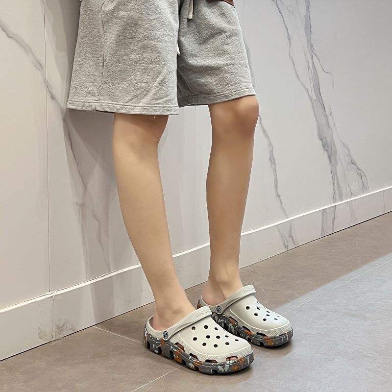 Men's Summer Non-Slip Soft-Soled Beach Shoes 2025 New Thick-Soled Wear-Resistant Sandals Closed-Toe Large-Toe Slippers
