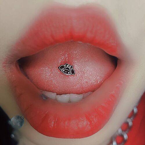 Tongue nail Sanrio Kuromi Melody cinnamon dog tongue ring ins tongue nail titanium steel piercing jewelry wholesale