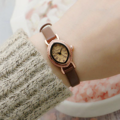 橢圓數字面學生表小錶盤細帶石英表男女生表廣州廠家皮帶表0207