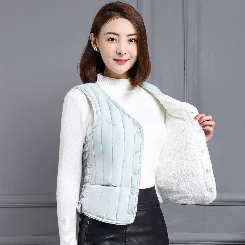 2023 Жилет для среднего и пожилого возраста, осенне-зимний новый пуховый хлопковый жилет, короткий приталенный легкий женский хлопковый жилет