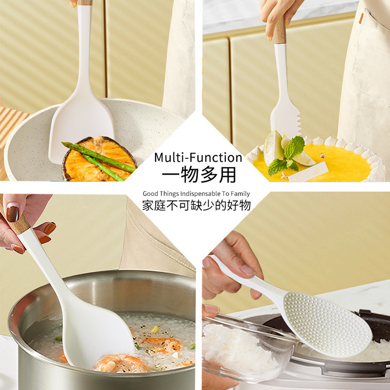 Inventario antiadherente de cocina de silicona de cocina de madera resistente a altas temperaturas 13 piezas de cocina de cocina