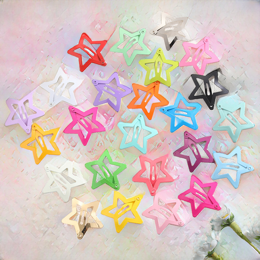 Children's hairpin back head broken hair Small size color BB clip cute star clip headdress girl's five-pointed star hairpin_voghion.com