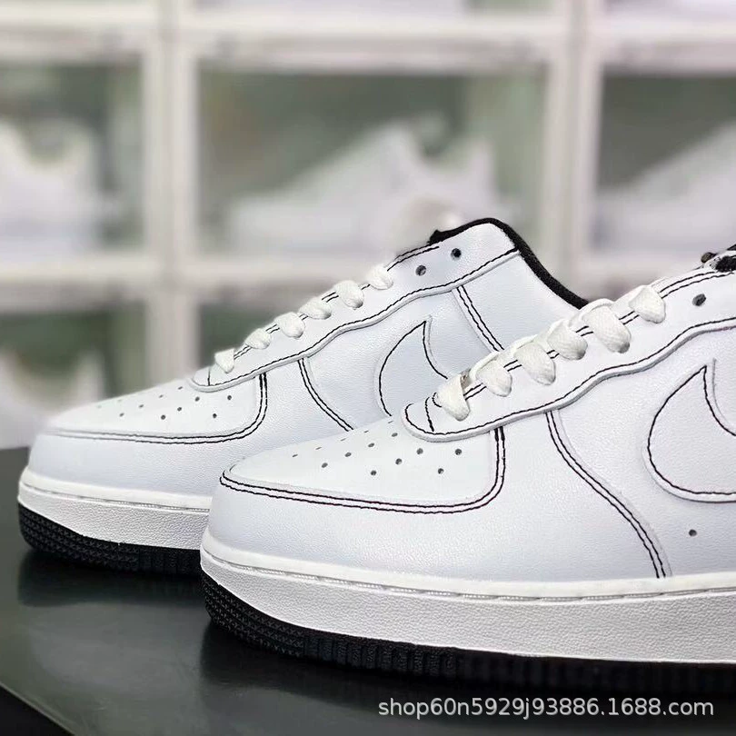 Nike Air Force 1, обувь, черные кроссовки, оптом