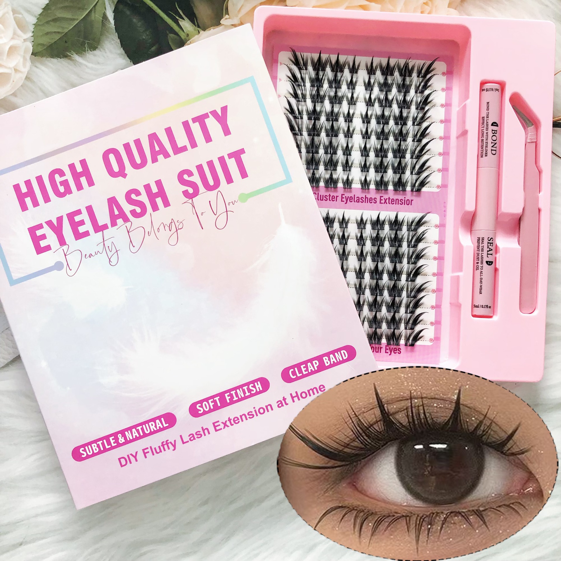 Transfronterizas pestañas falsas 30 - 100D comercio exterior caja de pestañas gruesas con pinzas de pegamento conjunto de pestañas falsas