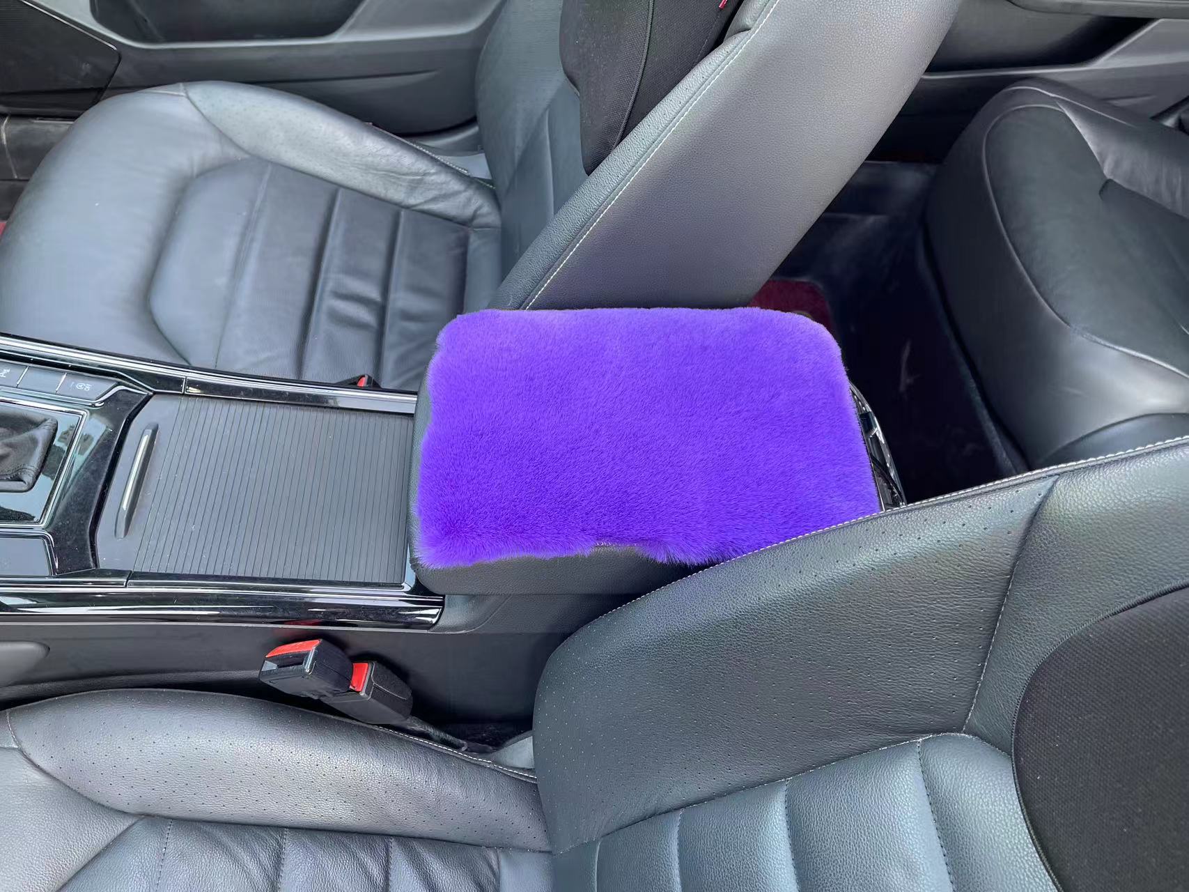 Fur Plush Universal – Universal Armrest box pad - purple