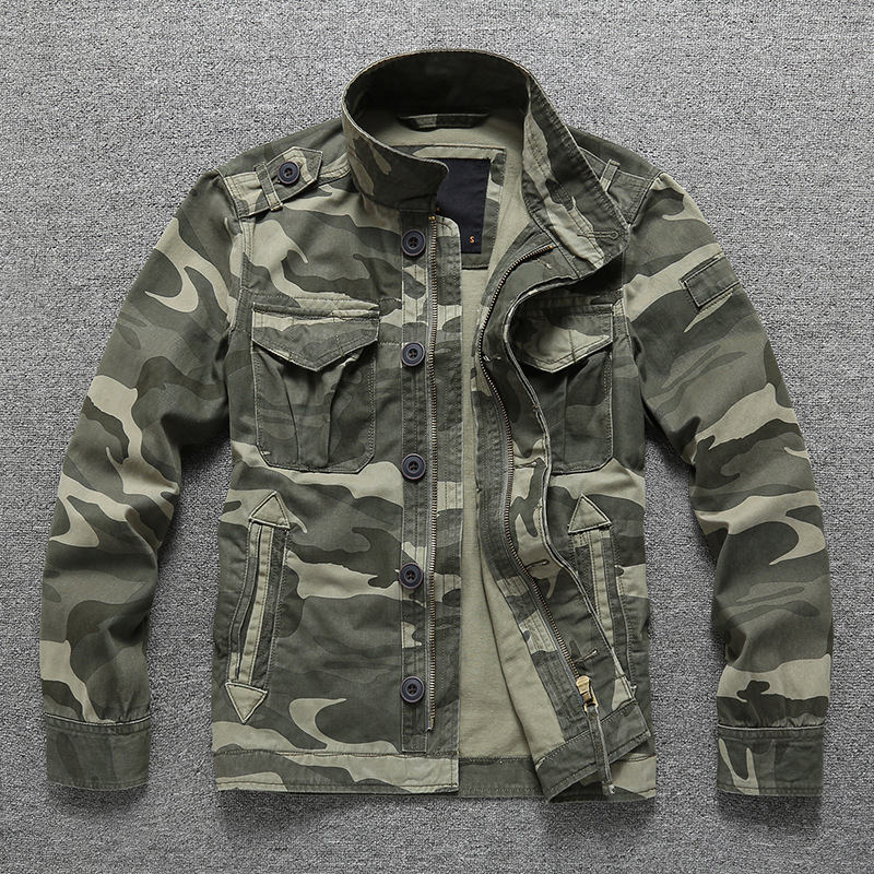 Invierno nuevo estilo chaqueta de mediana edad hombre simple más chaqueta de camuflaje de terciopelo al por mayor chaqueta de hombre casual gruesa cálida otoño